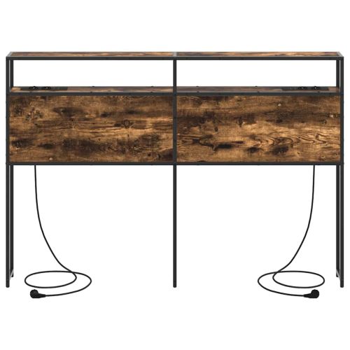 Табла за съхранение с рафт Опушен дъб 160 cm Инженерно дърво