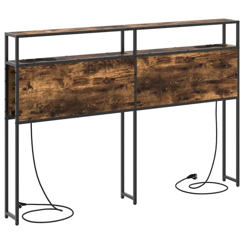 Табла за съхранение с рафт Опушен дъб 160 cm Инженерно дърво