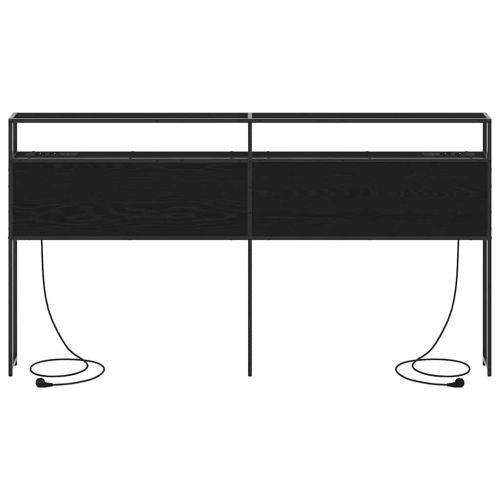 Табла за съхранение с рафт Черен дъб 180 cm Инженерно дърво