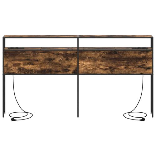 Табла за съхранение с рафт Опушен дъб 180 cm Инженерно дърво