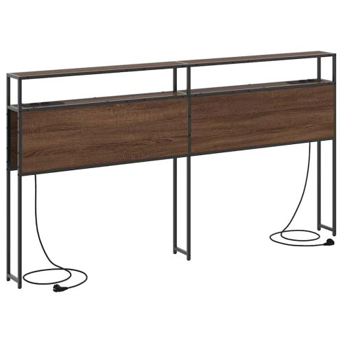 Табла за съхранение с рафт Кафяв дъб 200 cm Инженерно дърво