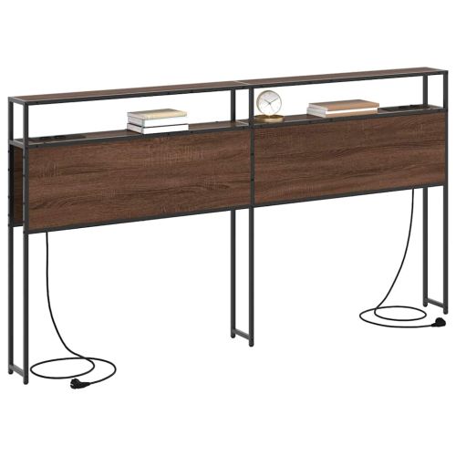 Табла за съхранение с рафт Кафяв дъб 200 cm Инженерно дърво