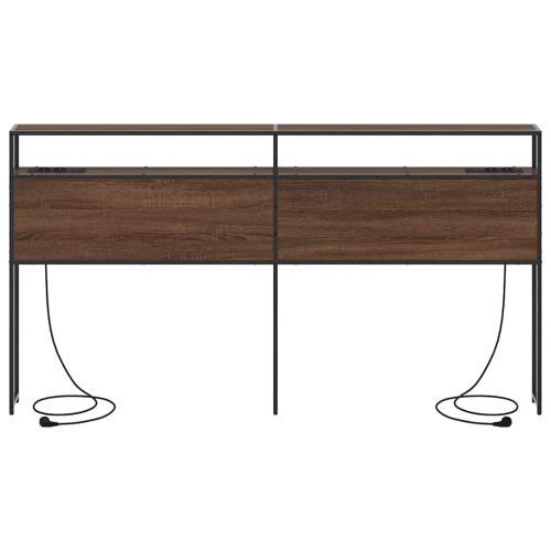 Табла за съхранение с рафт Кафяв дъб 200 cm Инженерно дърво