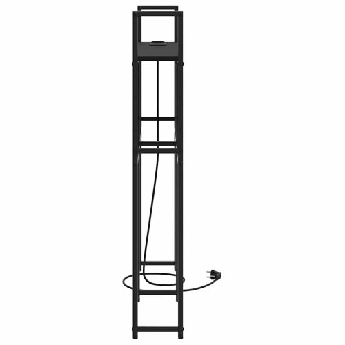 Табла за легло за съхранение с зарядна станция Черен дъб 80 cm