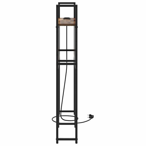 Табла за легло за съхранение с зарядна станция Опушен дъб 90 cm