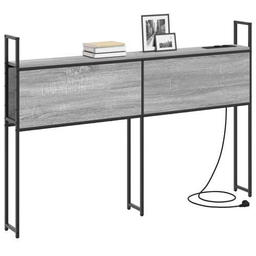 Табла за легло за съхранение с зарядна станция Сив сонома