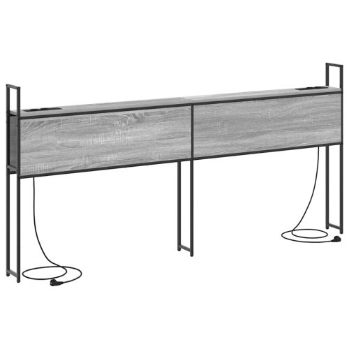 Табла за легло за съхранение с зарядна станция Сив сонома