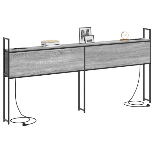 Табла за легло за съхранение с зарядна станция Сив сонома