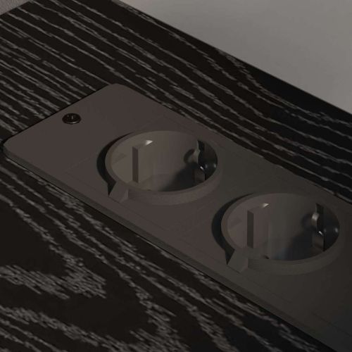 Офис кабинет с зарядна станция Черен дъб 61 x 46 x 67 см