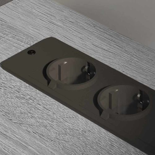 Офис кабинет с зарядна станция Сив сонома 61 x 46 x 67 см