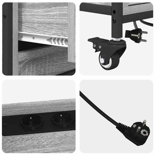 Офис шкаф с колело Сив сонома 76 x 41 x 72 см Инженерно дърво