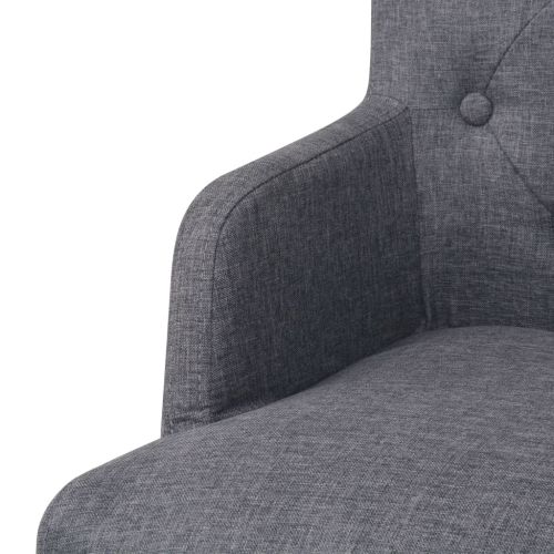 Бар табуретки, 2 бр, тъмносиви, текстил