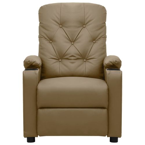 Електрически стол реклайнер, капучино, изкуствена кожа