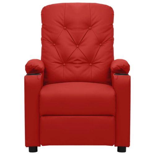 Електрически наклоняем стол, виненочервен, изкуствена кожа