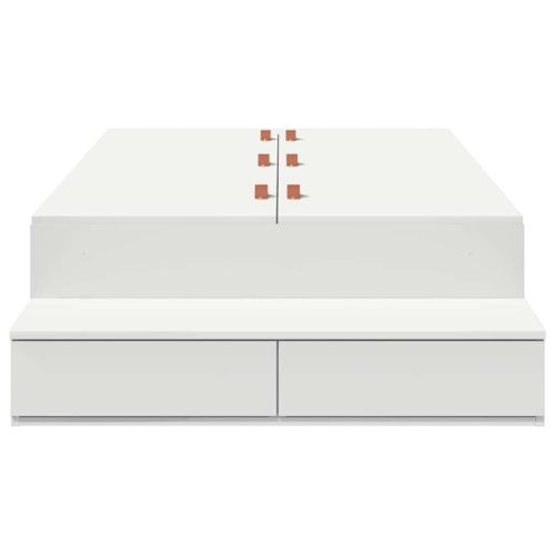 Легло с място за съхранение Бяло 80 cm Инженерно дърво