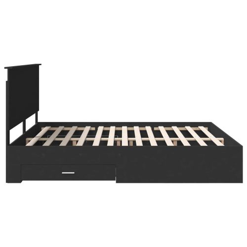 Рамка за легло с таблото Черно 180 x 200 cm Инженерно дърво