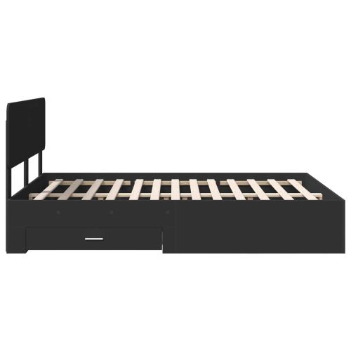 Рамка за легло с таблото Черно 140 x 200 cm Инженерно дърво
