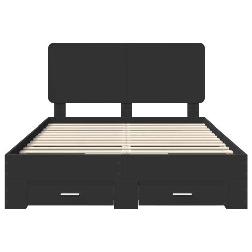 Рамка за легло с таблото Черно 160 x 200 cm Инженерно дърво