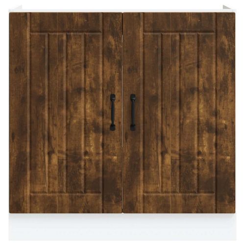 Шкаф за мивка, Lucca, опушен дъб, инженерно дърво