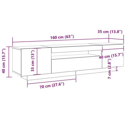 ТВ шкаф Черно 160 x 35 x 40 см Инженерно дърво