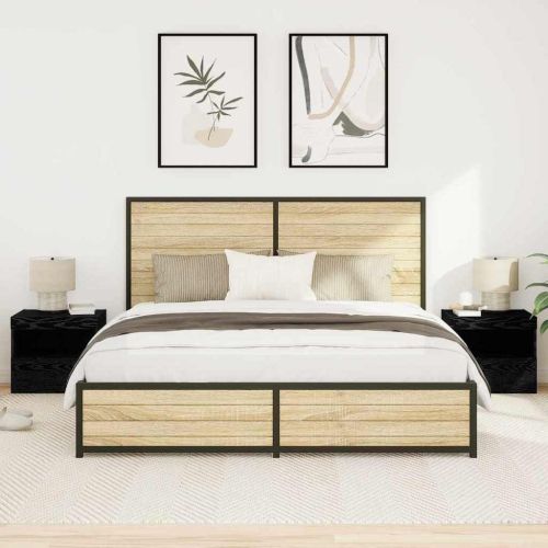 Нощен шкаф 2 pcs Черния дъб 50 x 40 x 45 cm Инженерно дърво