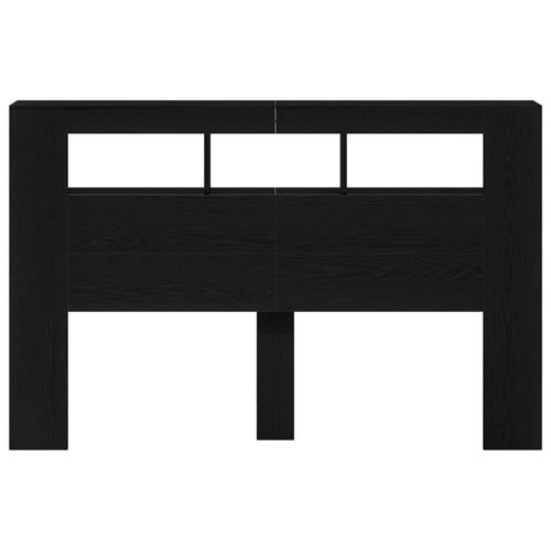 LED глава Черен дъб 160 x 18.5 x 103.5 см Инженерно дърво