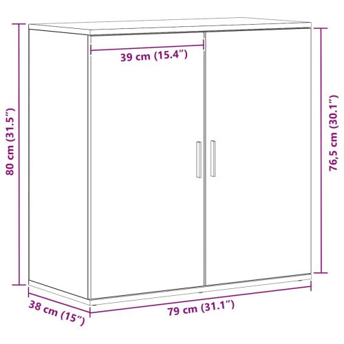 Служебен шкаф Черния дъб 79 x 38 x 80 см Инженерно дърво