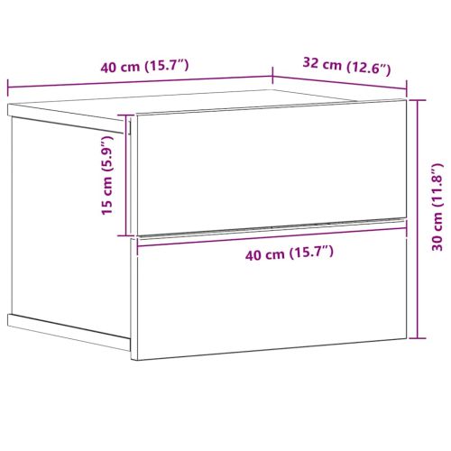 Нощен шкаф Черния дъб 40 x 30 x 30 см Инженерно дърво