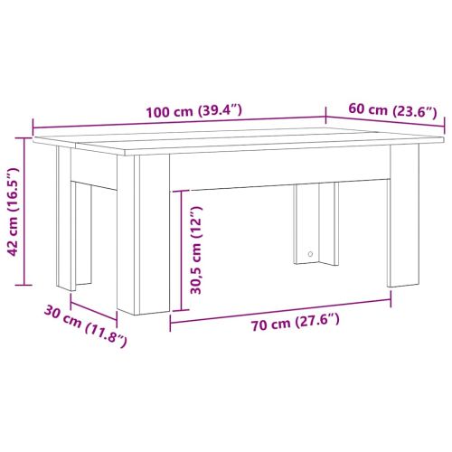 Масичка за кафе Черния дъб 100 x 60 x 42 cm Инженерно дърво