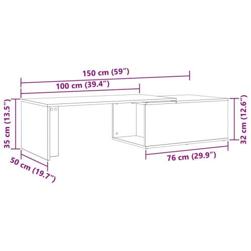 Масичка за кафе Черния дъб 150 x 50 x 35 см Инженерно дърво