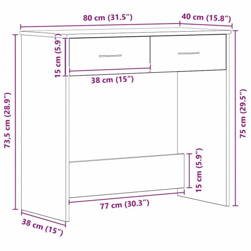 Бюро с чекмедже Черния дъб 80 x 40 x 75 см Инженерно дърво