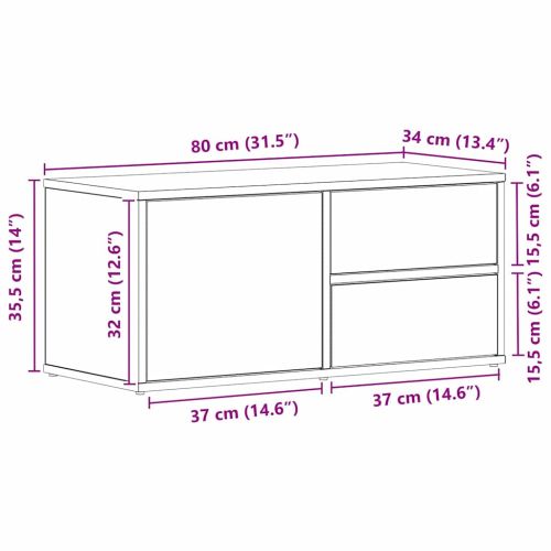 ТВ шкаф с чекмедже Черния дъб 80 x 34 x 36 см Инженерно дърво