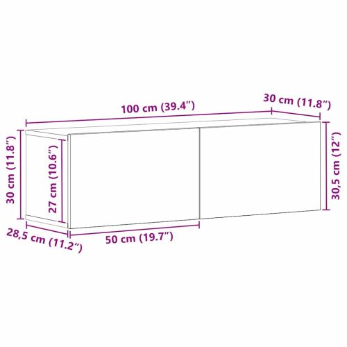 ТВ шкаф Черния дъб 100 x 30 x 30 cm Инженерно дърво
