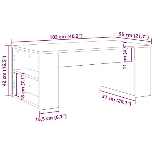 Масичка за кафе Черния дъб 102 x 55 x 42 cm Инженерно дърво