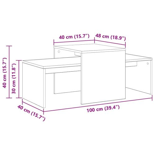 Стифиращи масички Черния дъб 100 x 48 x 40 см Инженерно дърво