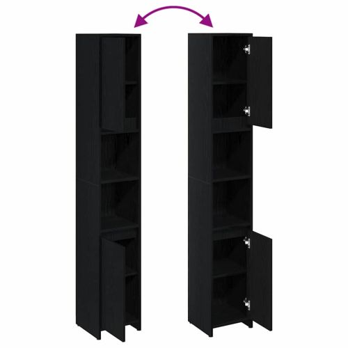 Шкаф за баня Черния дъб 30 x 30 x 183,5 см Инженерно дърво