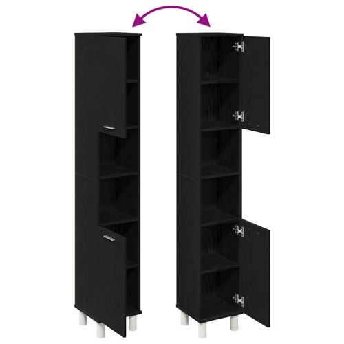 Шкаф за баня с рафт Черния дъб 30 x 30 x 179 см Инженерно дърво