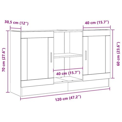 Служебен шкаф Черния дъб 120 x 30,5 x 70 см Инженерно дърво