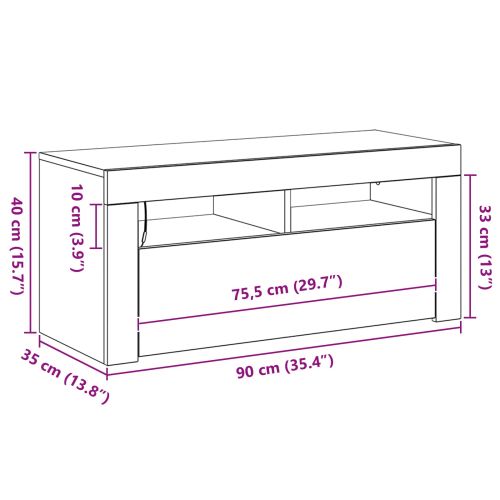 ТВ шкаф Черния дъб 90 x 35 x 40 см Инженерно дърво