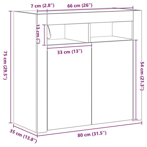 Служебен шкаф Черно 80 x 35 x 75 cm Инженерно дърво