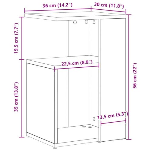 Странична маса Черния дъб 36 x 30 x 56 см Инженерно дърво