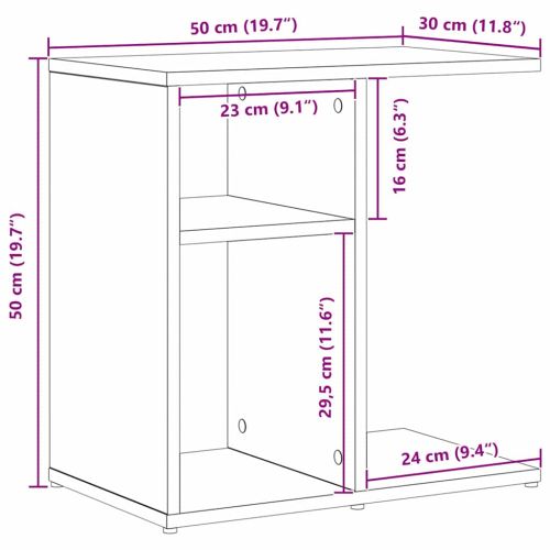 Странична маса Черния дъб 50 x 30 x 50 cm Инженерно дърво