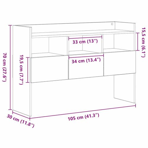 Служебен шкаф Черния дъб 105 x 30 x 70 см Инженерно дърво