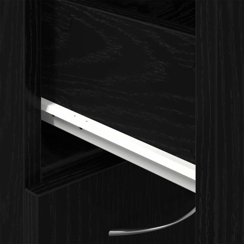 Шкаф за баня с рафт Черния дъб 25 x 25 x 170 см Инженерно дърво