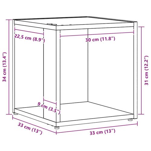 Ъглови стелажи Черния дъб 33 x 33 x 34,5 cm Инженерно дърво