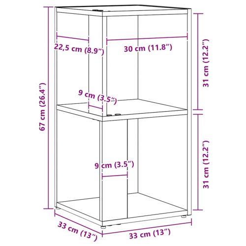 Ъглови стелажи Черния дъб 33 x 33 x 67 cm Инженерно дърво