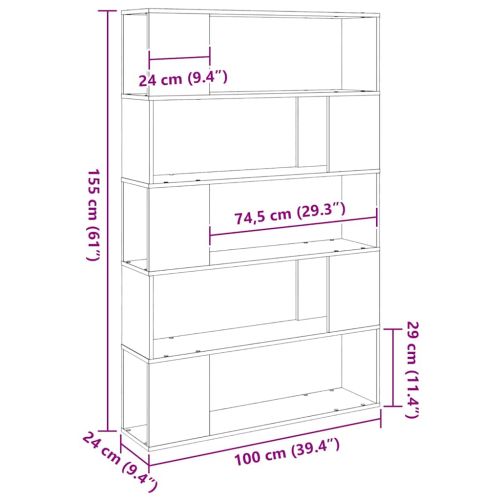 Комплект ТВ шкаф Черния дъб 100 x 24 x 155 cm Инженерно дърво