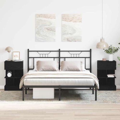 Нощен шкаф 2 pcs Черния дъб 40 x 35 x 65 см Инженерно дърво