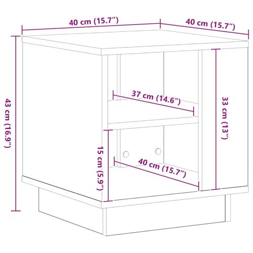 Масичка за кафе Черния дъб 40 x 40 x 43 cm Инженерно дърво