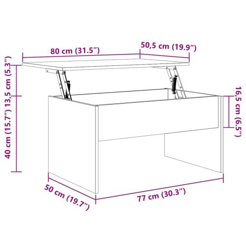 Масичка за кафе Черния дъб 80 x 50,5 x 41,5 см Инженерно дърво